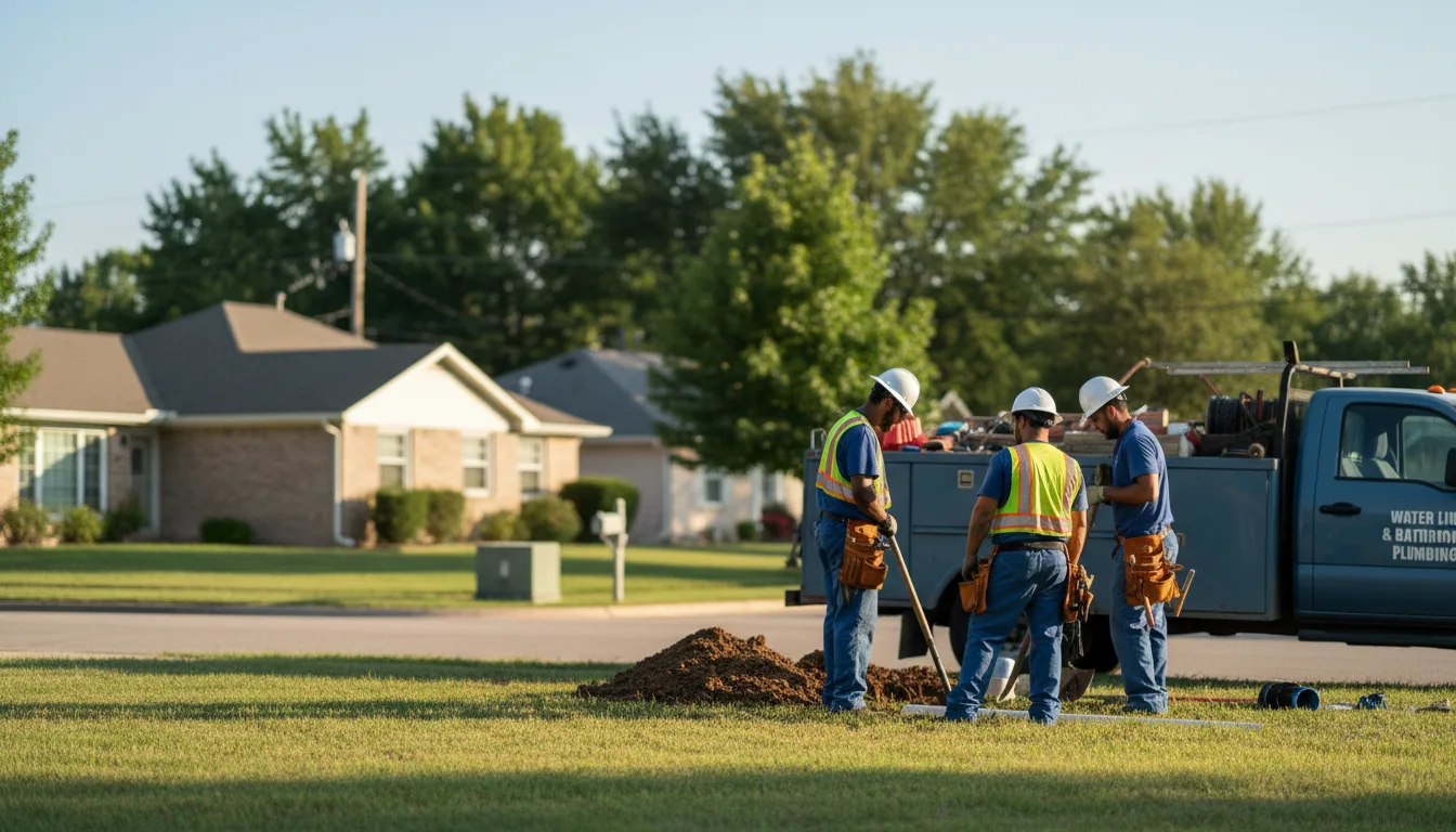 Residential water line and bathroom plumbing service in Dewy Rose, GA